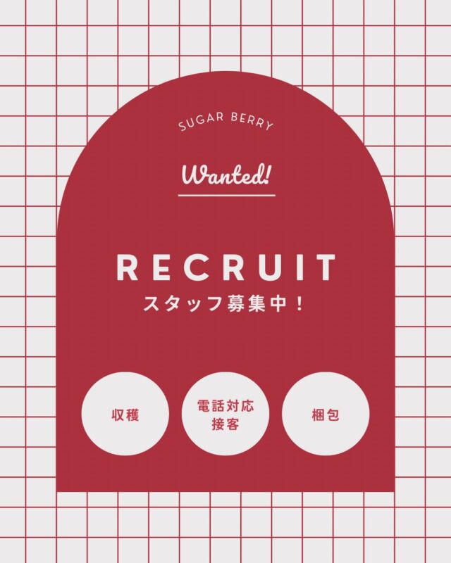 《スタッフ募集中》

杉戸いちご農園で一緒に働いてくれるスタッフを募集します！

現在農園では学生も元気に活躍中です‼️
主に接客業務をお願いしますので、
元気な方におすすめです☺️
興味がある方はDMにご連絡ください◎

※定員に達しましたらこの投稿はアーカイブさせていただきます。

#杉戸いちご農園 
#スタッフ募集
#いちご
#いちご狩り
#🍓