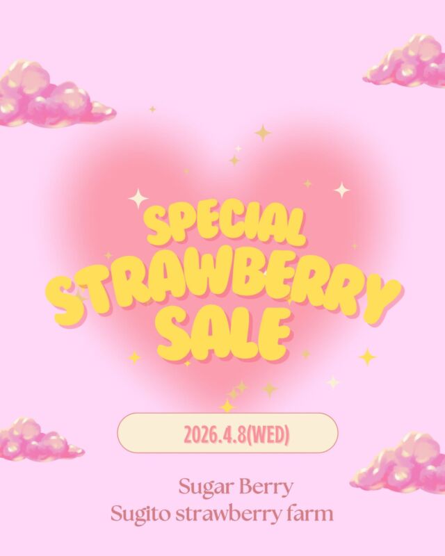 《直売いちごセール🍓》

まとめ買いでさらにお安く🩵

お待たせいたしました！毎回ご好評いただいております特売日を本日開催させていただきます◎
通常よりいちごをお買い得価格で購入いただけます◎

いつも杉戸いちご農園のご利用ありがとうございます。
今回の特売は《あまりん以外の品種》となります。ご了承のほどよろしくお願いします。
売り切れ次第終了となりますので、
お早めにご来店ください◎
開店時間9:00-16:00

※いちご狩り価格の値下げはございません

#杉戸いちご農園 
#🍓
#いちご直売
#いちご農園
#いちご